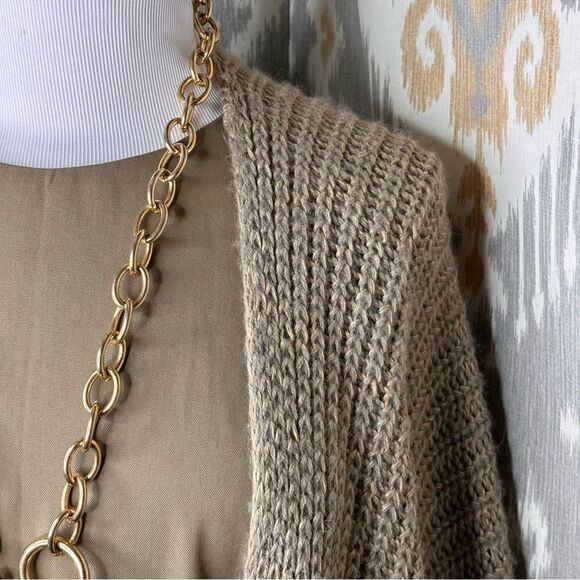 Ralph Lauren Olive Linen Alpaca Knit Ruffle Tiered Wrap - Picture 15 of 16